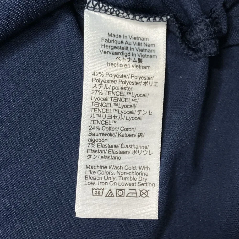 J‎ Crew Polo Shirt Mens M TALL Blue Performance Pique Stretch Moisture Wicking